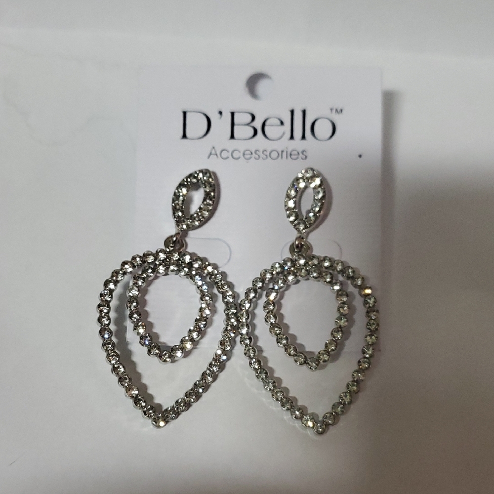 Silver Crystal Drop Earrings